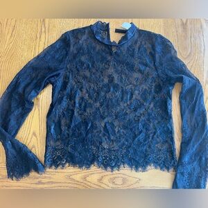 Divided Black Lace Top